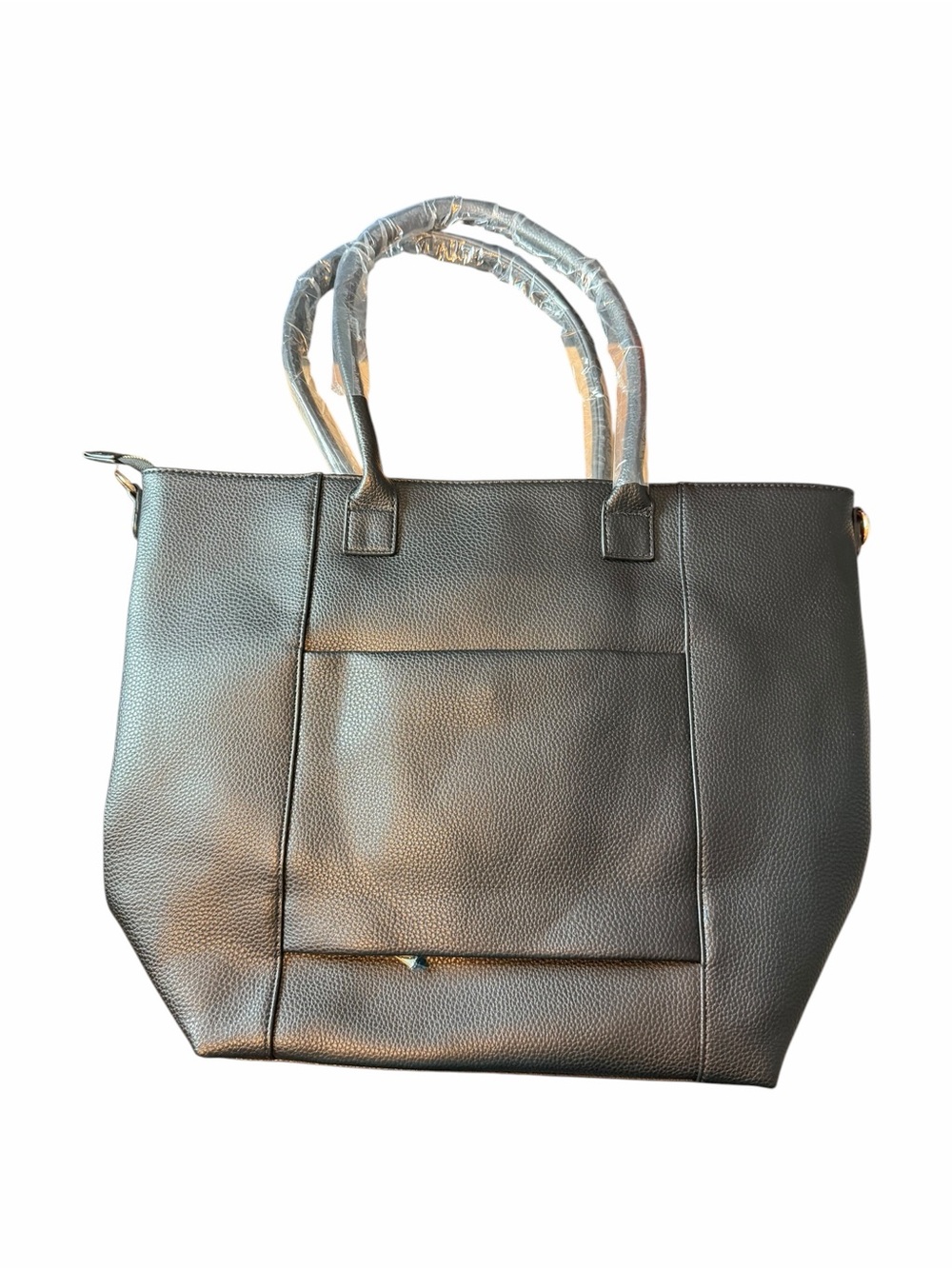 Pretty Simple Courtney Tote Woven Vegan Leather Checkered Black/White - Picture 5 of 7